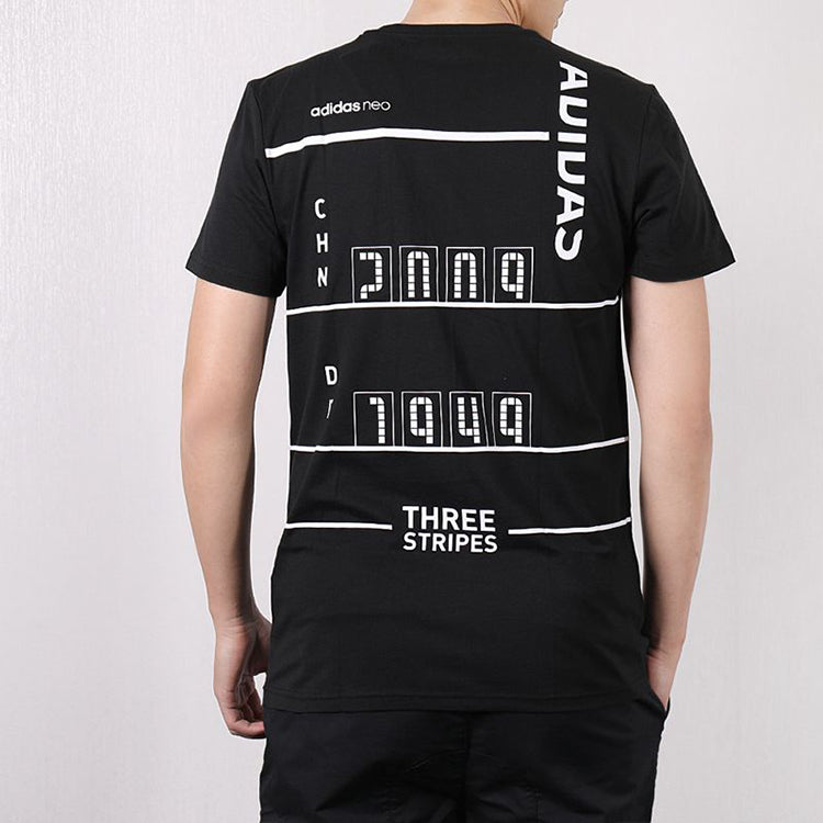 adidas neo M Cs Pocket Tee Casual Breathable Round Neck Short Sleeve Black DU2366