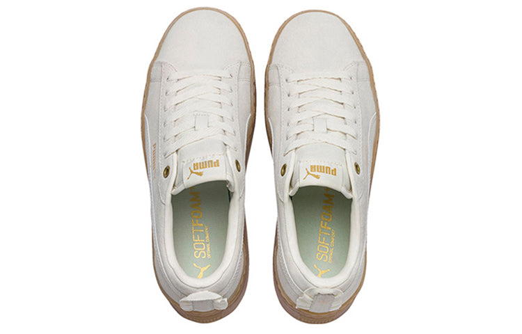 (WMNS) PUMA Smash Platform Frill 'White Gold' 366928-04