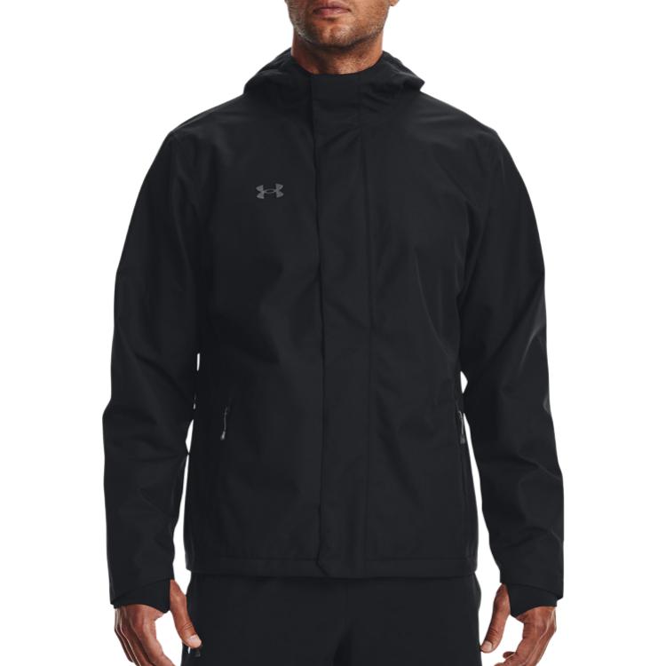 Under Armour Stormproof Lined Rain Jacket 'Black Grey' 1369254-001