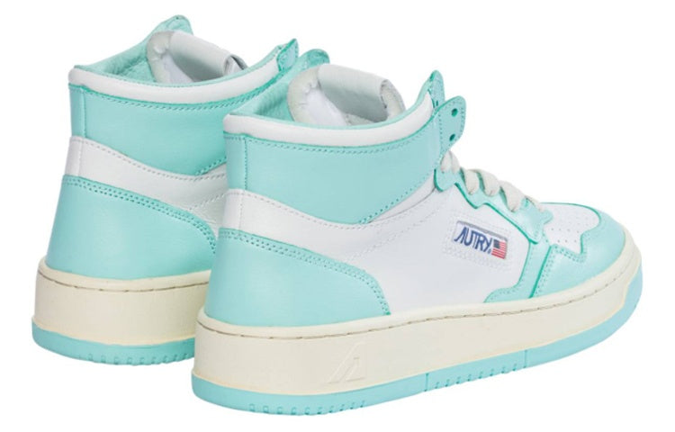 (WMNS) Autry Medalist Mid Leather Sneakers Two-Toned 'White Light Teal' AUMW-WB20