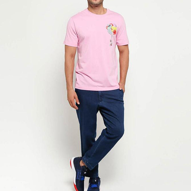 (WMNS) Nike Logo Multi-Color Graffiti Short Sleeve Pink BQ0705-629