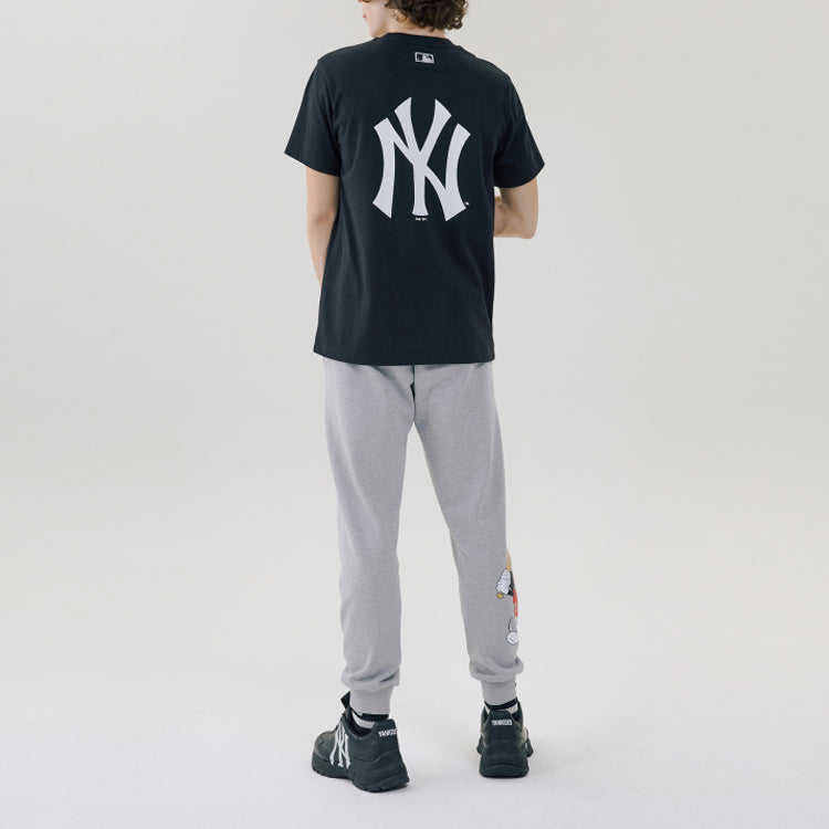 MLB  Disney Mickey Crossover New York Yankees Basic Printing Short Sleeve Unisex Black 31TSK2031-50L