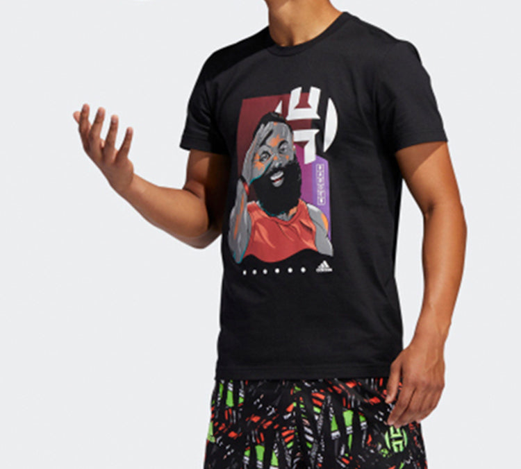 adidas Harden 3 GU Basketball Sports Short Sleeve Black FM4777