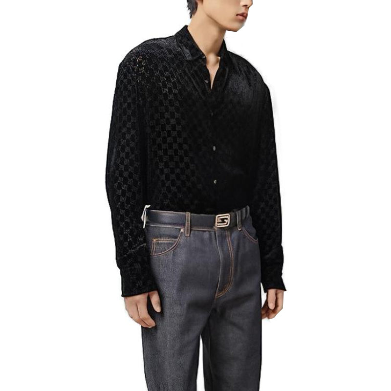 Gucci GG Velvet Oversized Shirt 'Black' 770263-ZAHGE-1000