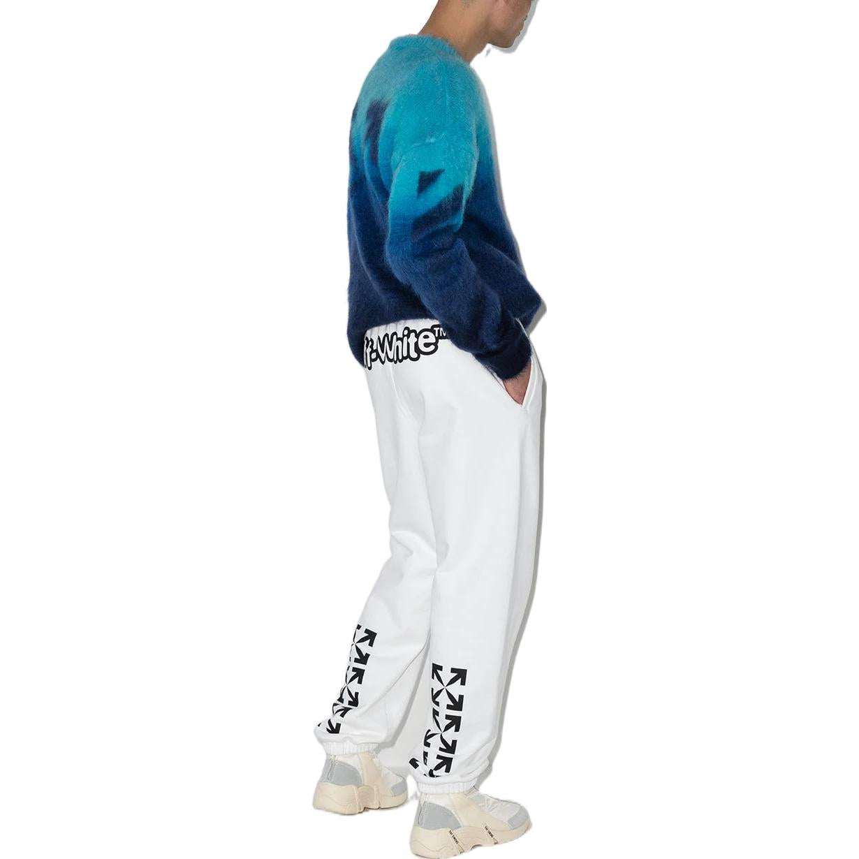 Off-White SS22 Arrow Pattern Sport Pants 'White Black' OMCH029S22FLE0070110