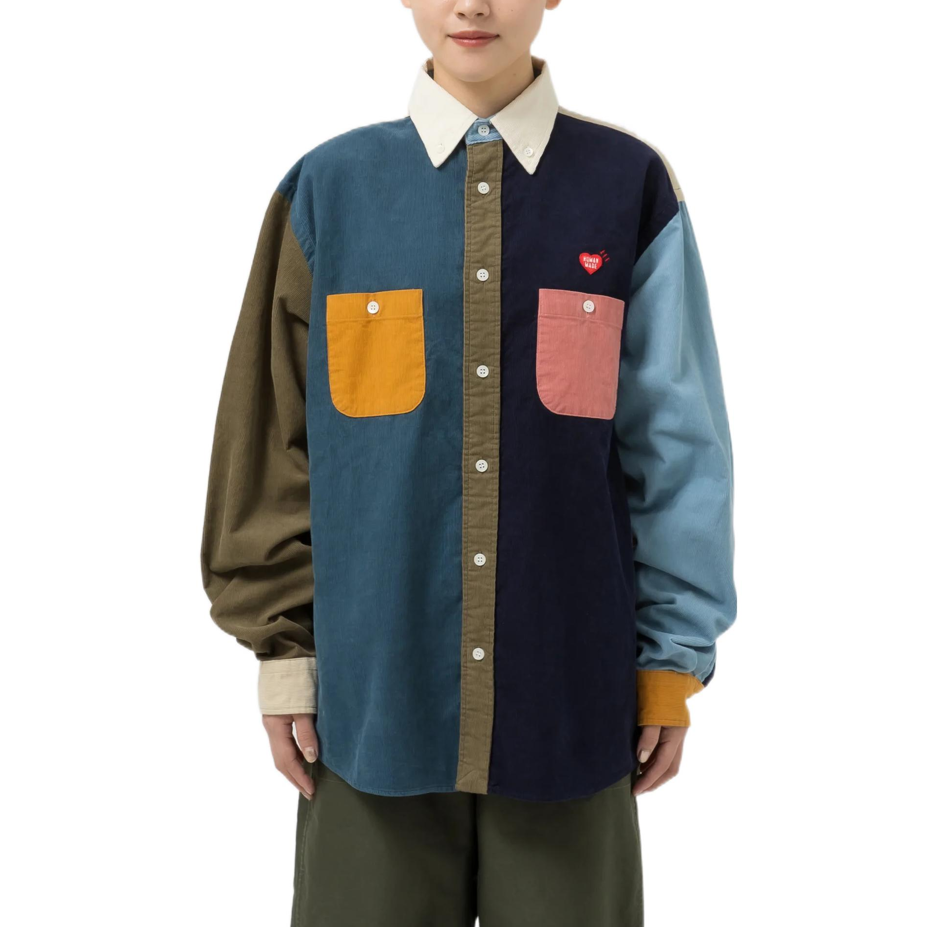 HUMAN MADE Crazy Corduroy Shirt 'Blue' HM24SH005