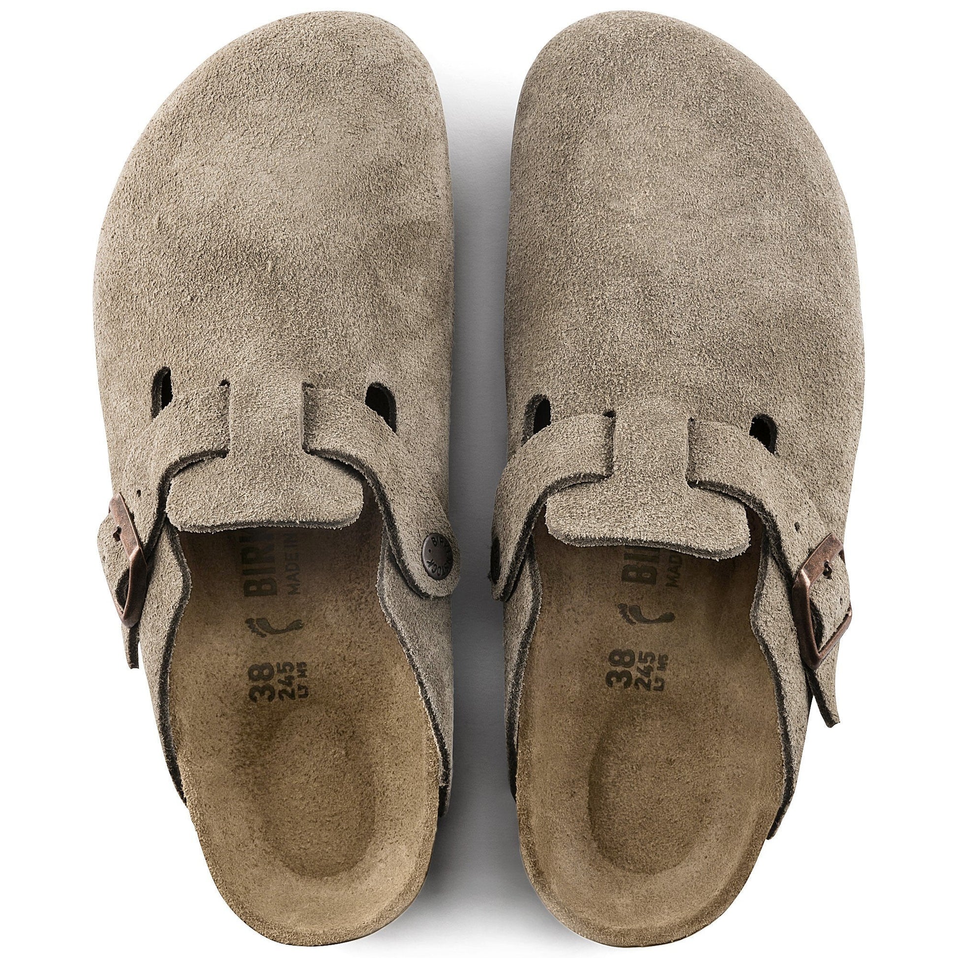 Birkenstock Boston Suede Leather Sandals 'Taupe' 0060461