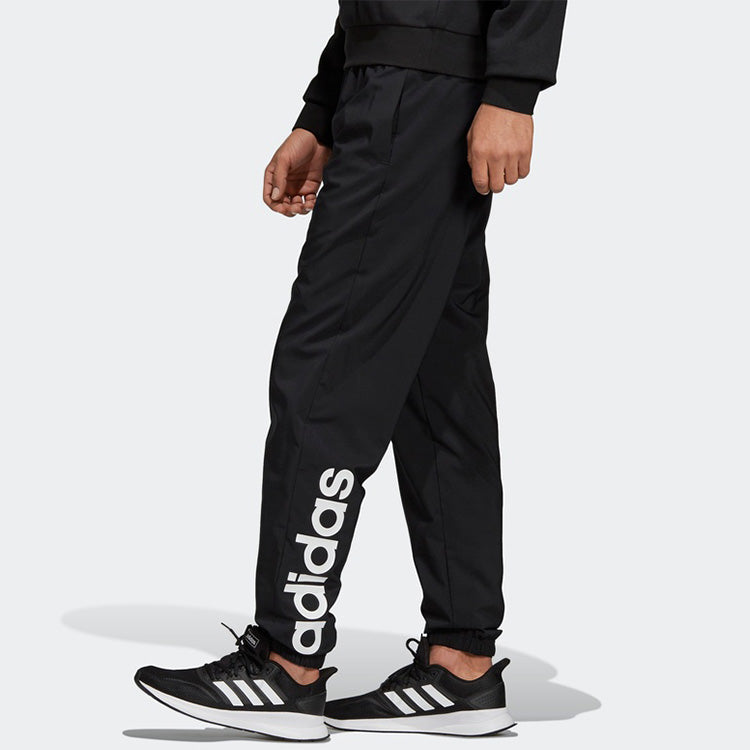 Men's adidas E Lin T Stanfrd Logo Training Bundle Feet Sports Pants/Trousers/Joggers Black DQ3099