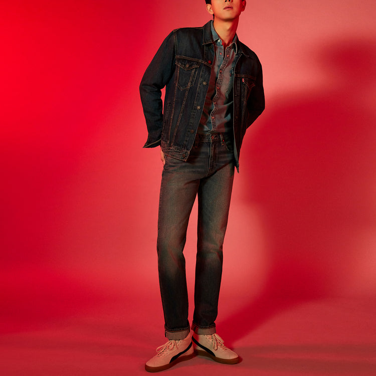 Men's Levis Loose Casual Denim Jacket Dark Blue 72334-0352