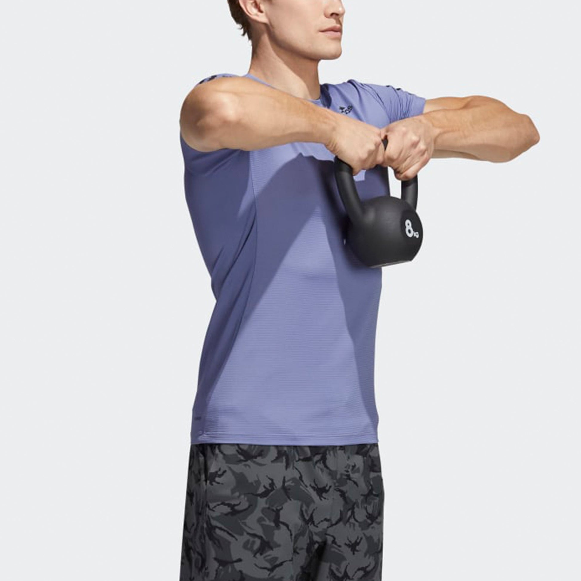 adidas Primeblue Aeroready Sports Training Quick-dry Short Sleeve Men's Purple H16878