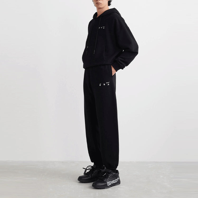 Men's Off-White SS22 Logo Bundle Feet Sports Pants/Trousers/Joggers Black OMCH029C99FLE0051001