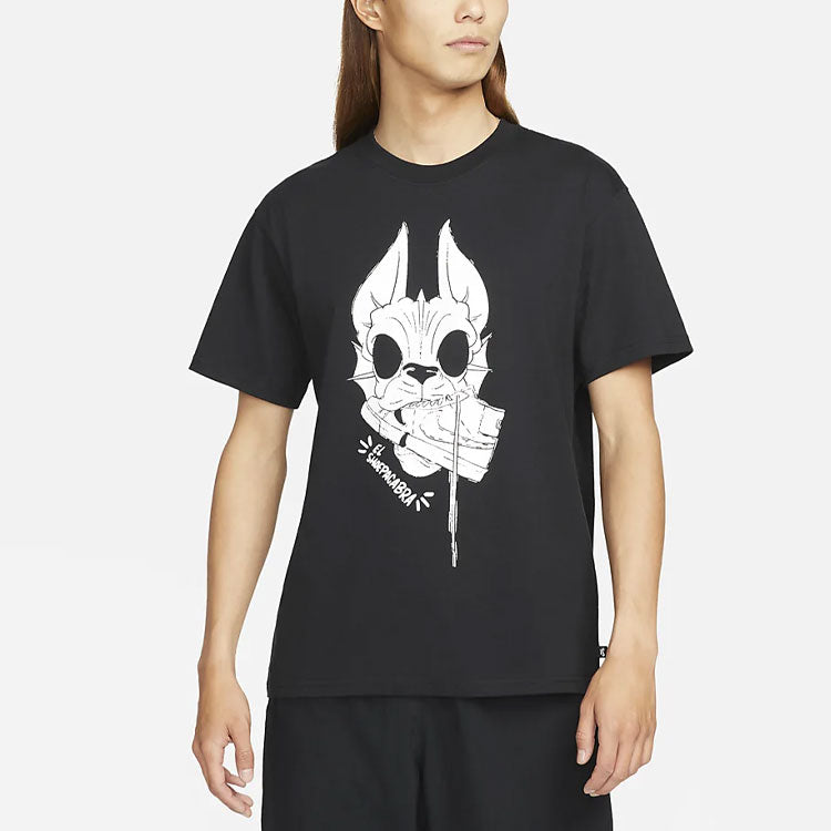 Nike SB Printing Pattern Skateboard Short Sleeve Black DN7329-010