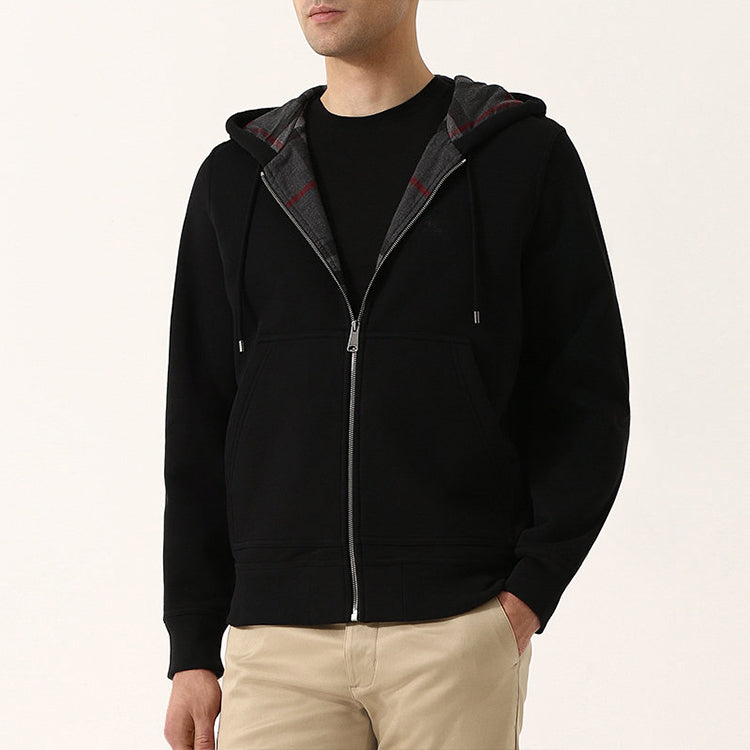 Burberry Check Plain Weave Zipper GS Black 40617991
