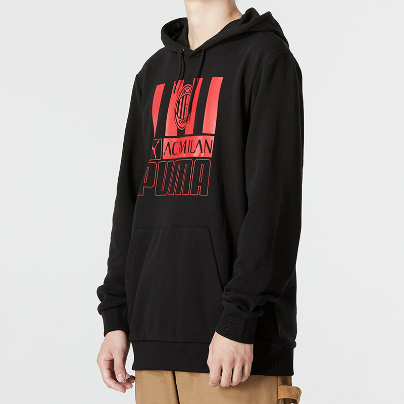 PUMA AC Milan Football Black Pullover Hoodie 'Black' 767599-01