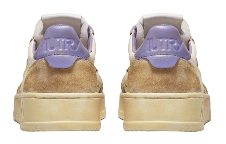 (WMNS) Autry Medalist Super Vintage Leather Low Sneakers 'White Black Tan Purple' AVLW-YL04