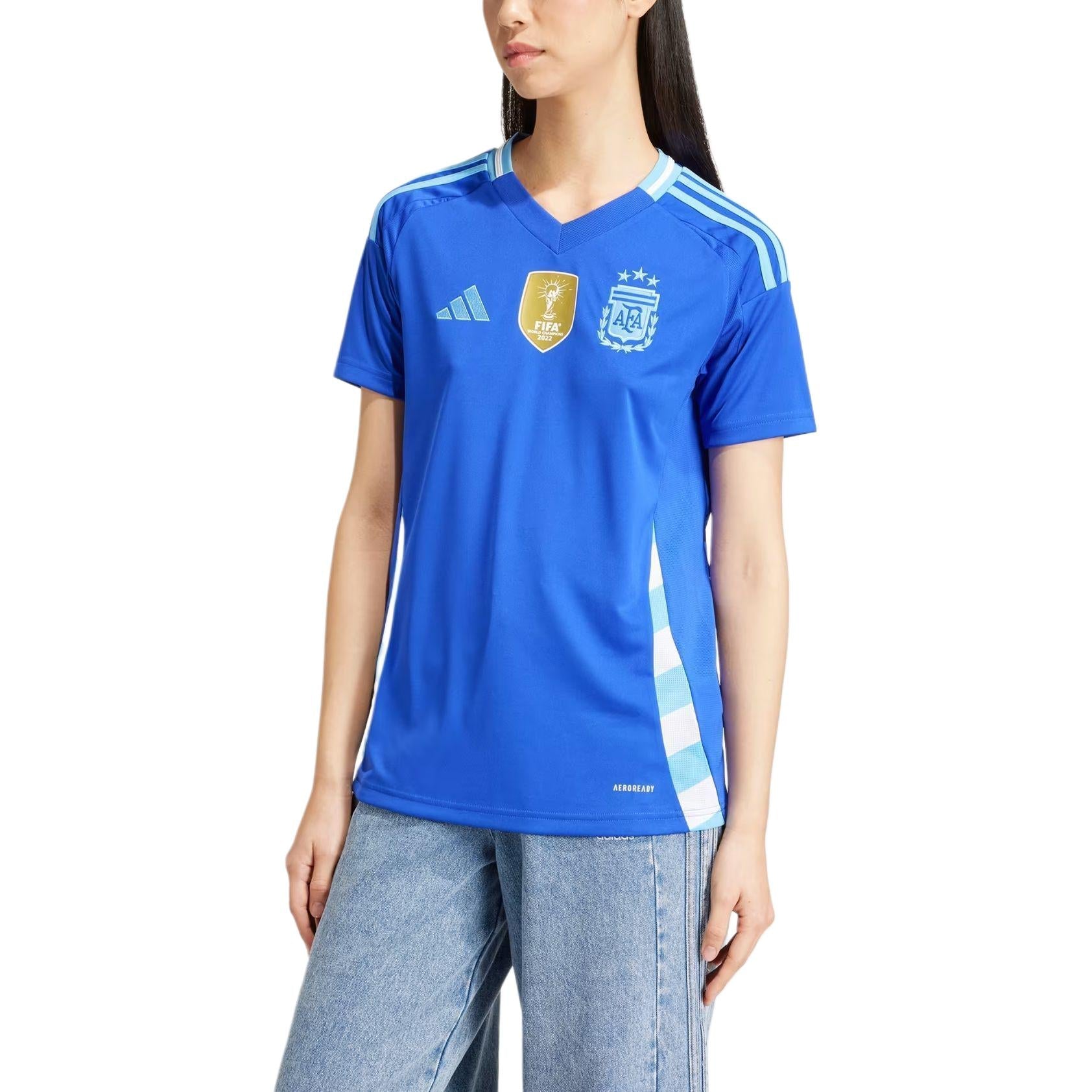 (WMNS) adidas Argentina 24 Away Soccer Jersey Asia Sizing 'Lucid Blue' IP8394