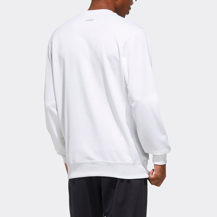 adidas M MH SW Crew 20 Logo Printing Casual Sports Round Neck White FM5344