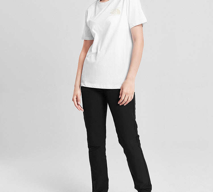 THE NORTH FACE Classic Logo Printing Solid Color Short Sleeve Couple Style White 4NFO-FN4