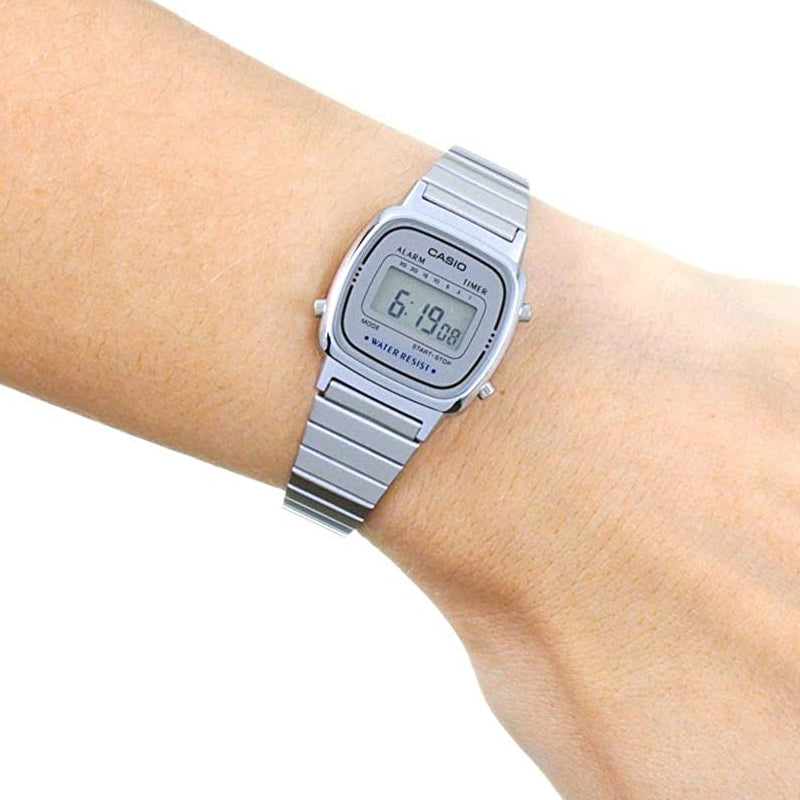 CASIO Couple Waterproof Mens Silver Digital LA670WEA-7EF