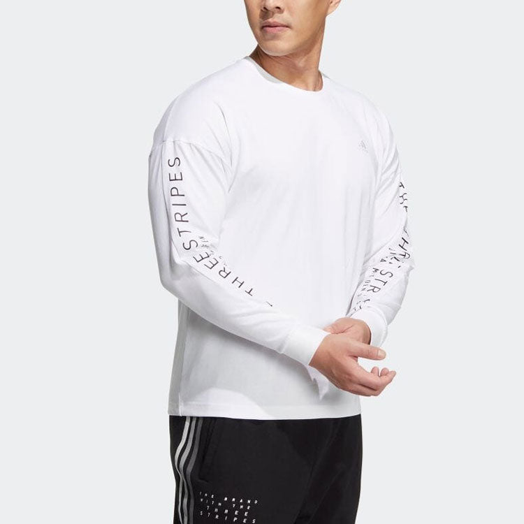 Men's adidas Minimalistic Alphabet Printing Casual Pullover White HM2695