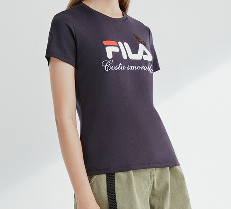 (WMNS) FILA Logo Printing Tee Blue F11W028115F-NV