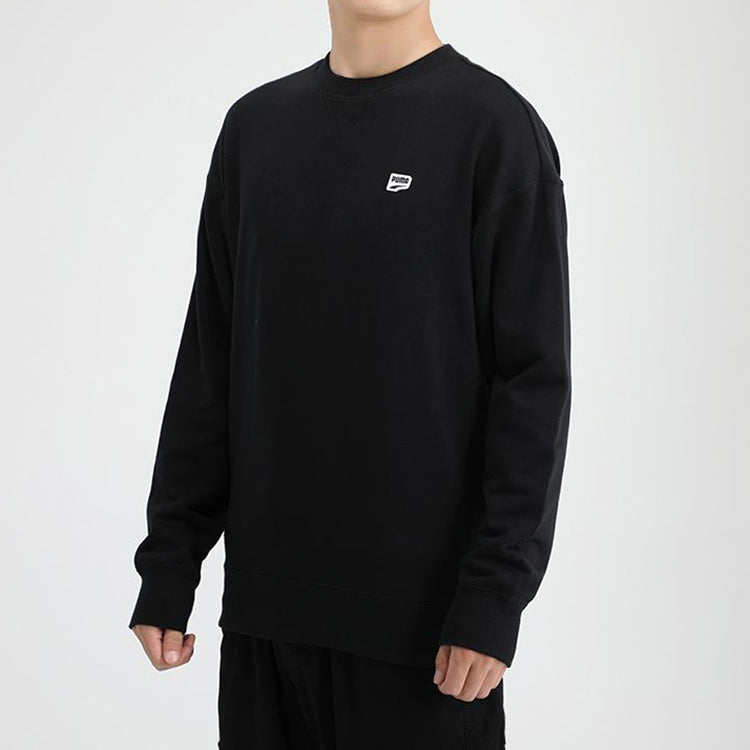 PUMA Downtown Crew Casual Round Neck Pullover Black 599173-01