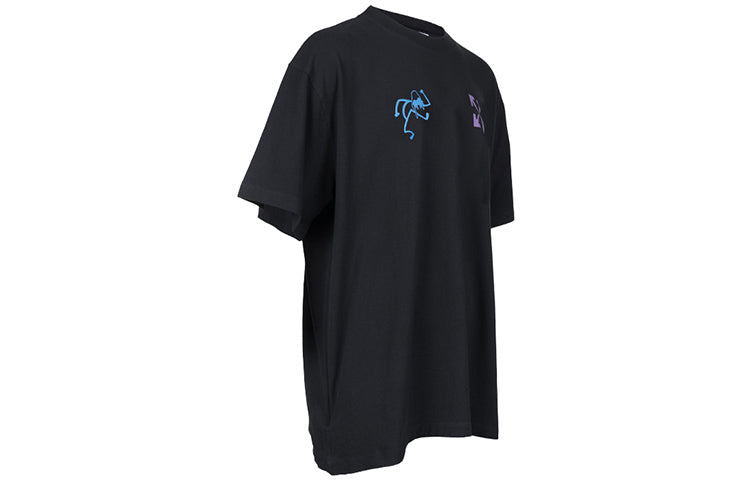 Off-White 90s Liquid Over Short-Sleeve Tee 'Black/Blue' OMAA038S22JER0061045