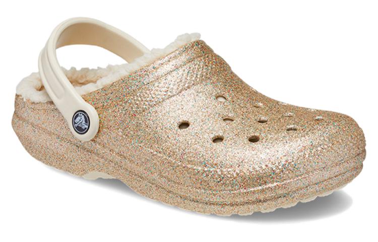 Crocs Classic Glitter Lined Clogs 'Gold White' 205842-93S