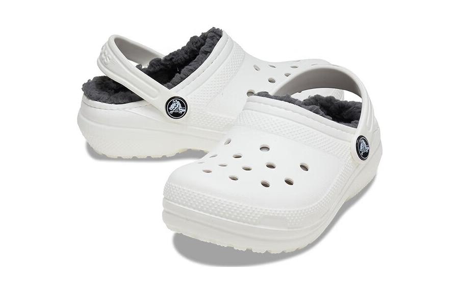 (GS) Crocs Classic Lined Clogs 'White Grey' 207009-10M
