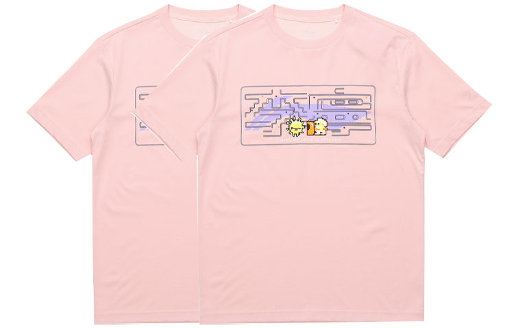 Li-Ning Cartoon Graphic Loose Fit T-shirt 'Pink' AHSR340-14