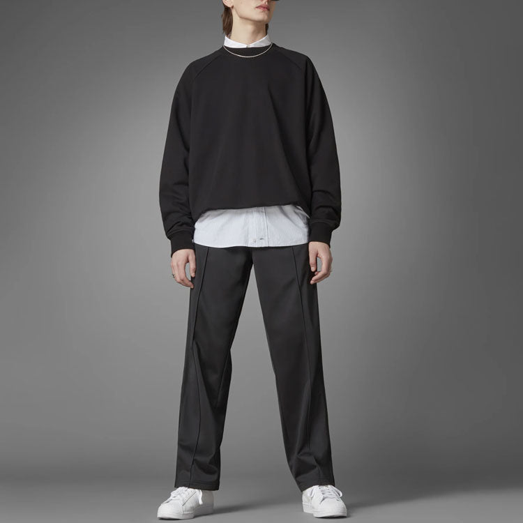 Men's adidas originals Fb Loose Tp Solid Color Retro Sports Pants/Trousers/Joggers Black HD4798