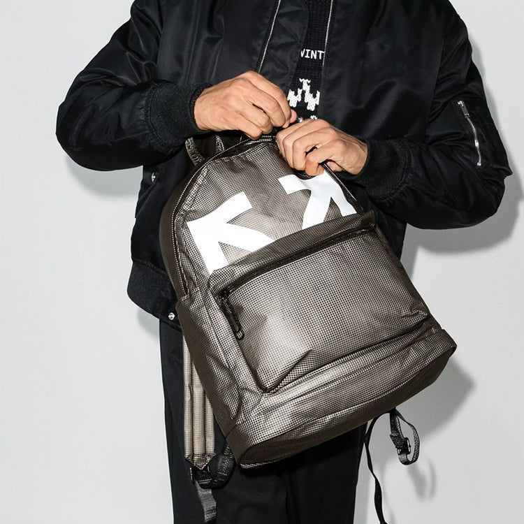 Off-White logo Printing Bag Pack Grey OMNB029E20PLA0011001