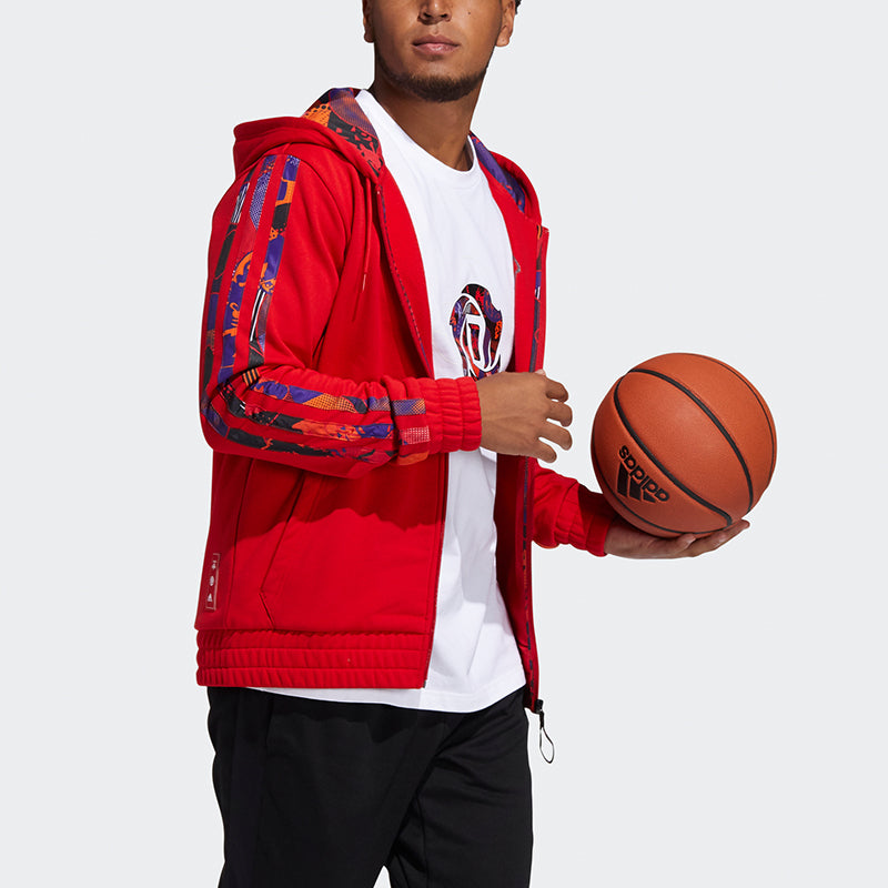 adidas Mic Rose Full-Zip Hooded Sweatshirt Red GQ1365