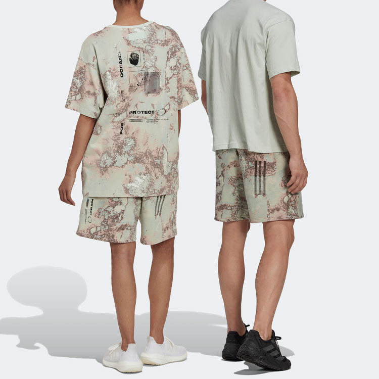 adidas Printing Lacing Straight Casual Shorts Unisex Green HG6440