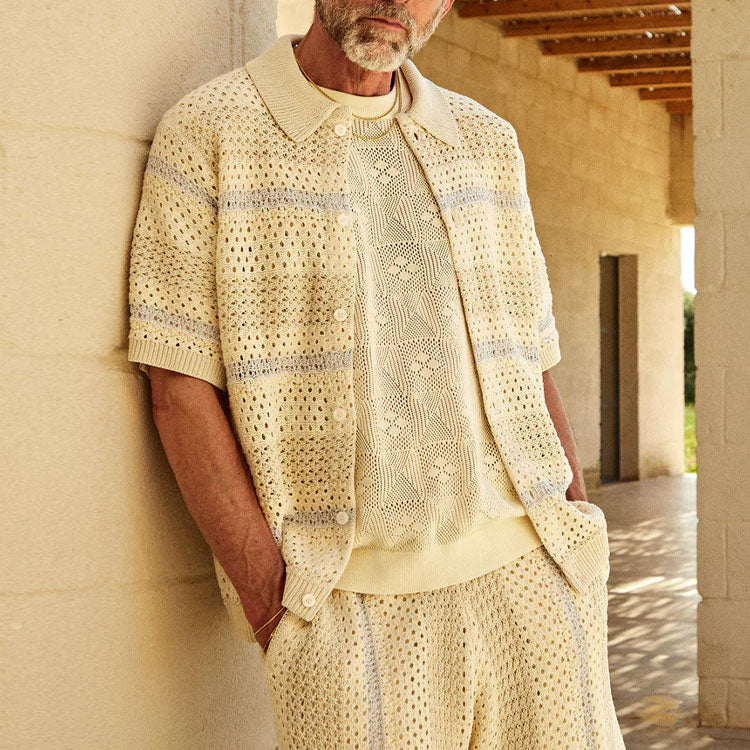 KITH Thompson Crochet Buttondown 'Veil' KHM031095-105