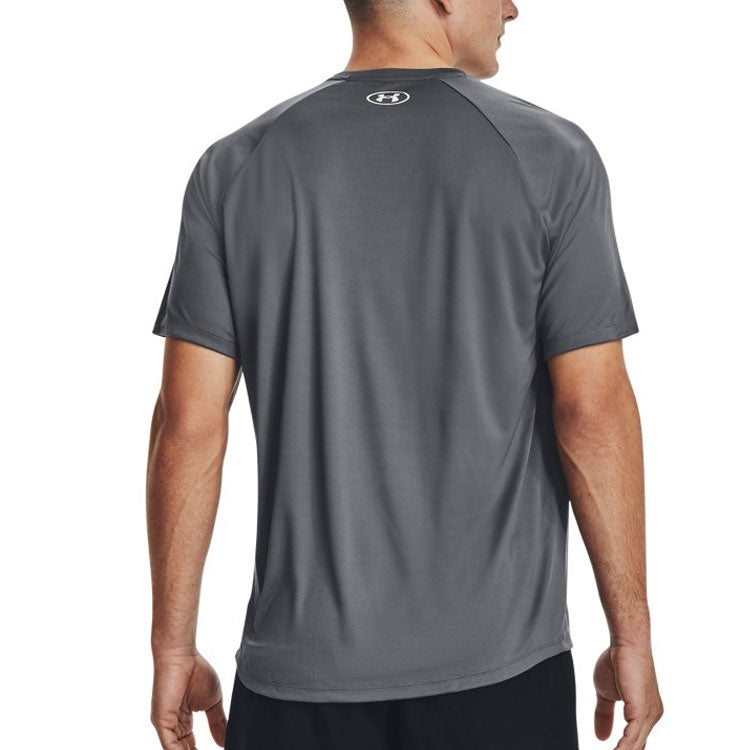 Under Armour Velocity Logo Print Round Neck Training T-shirt 'Grey' 1377141-012