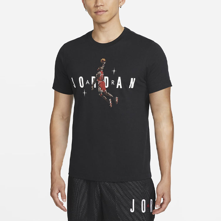 Air Jordan Flying Man Logo Round Neck Short Sleeve Black DC9798-010
