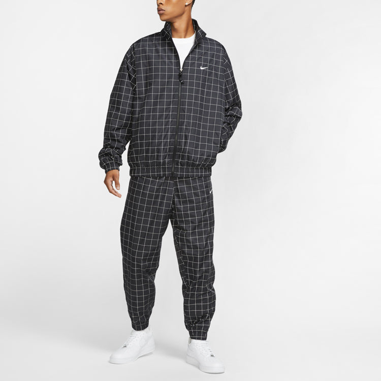 Nike Lab Casual Sports Woven Plaid Reflective Jacket Black DA0311-010