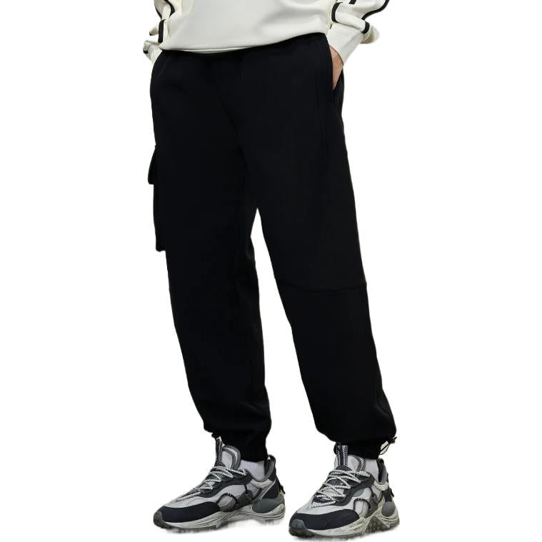 Li-Ning Fashion Style Cargo Pants 'Black White' AYKSA35-1