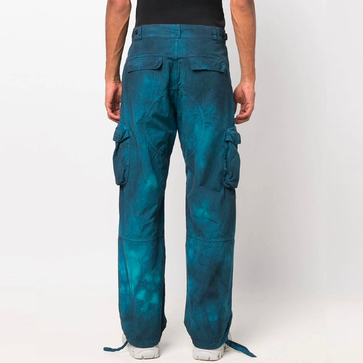 Men's Off-White SS22 Tie Dye Cargo Casual Long Pants/Trousers Blue OMCF032S22FAB0014300