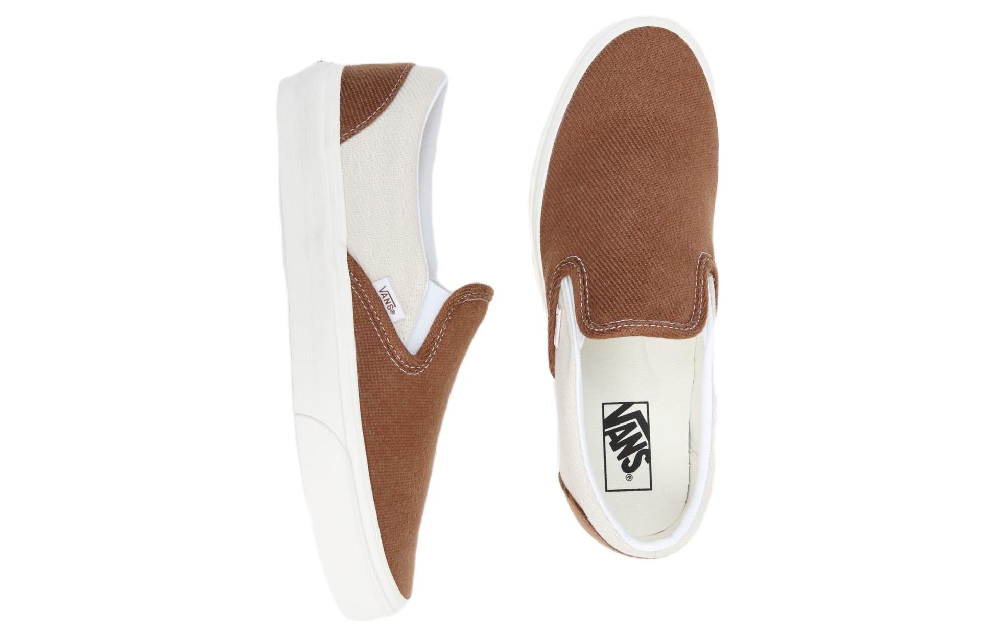 Vans Classic Slip-On Ayakkabi 'Brown White' VN0A5JMHBUE