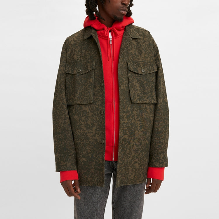 Men's Levis lapel Big Pocket Cargo Shirt Green 28654-0002