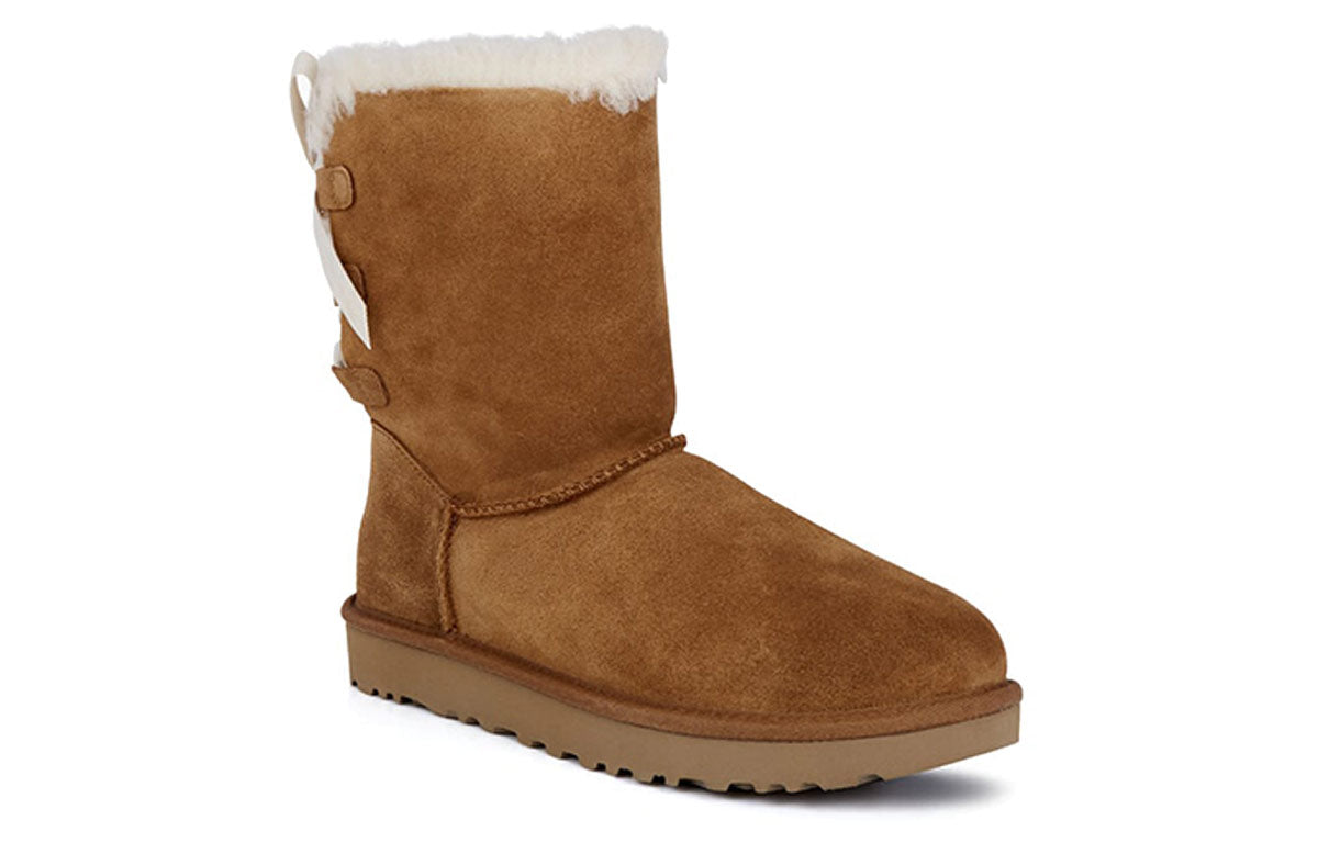 (WMNS) UGG Short Bow Stiefel Fleece Lined Brown 1110706-CHE
