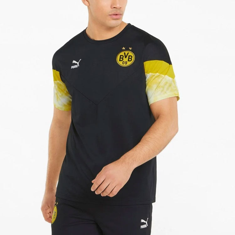 PUMA Colorblock Men Round Neck Black T-Shirt 'Black' 765038-02