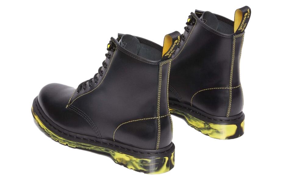 Dr.Martens 1460 Marbled Sole Smooth Leather Lace Up Boots 'Black' 31158001