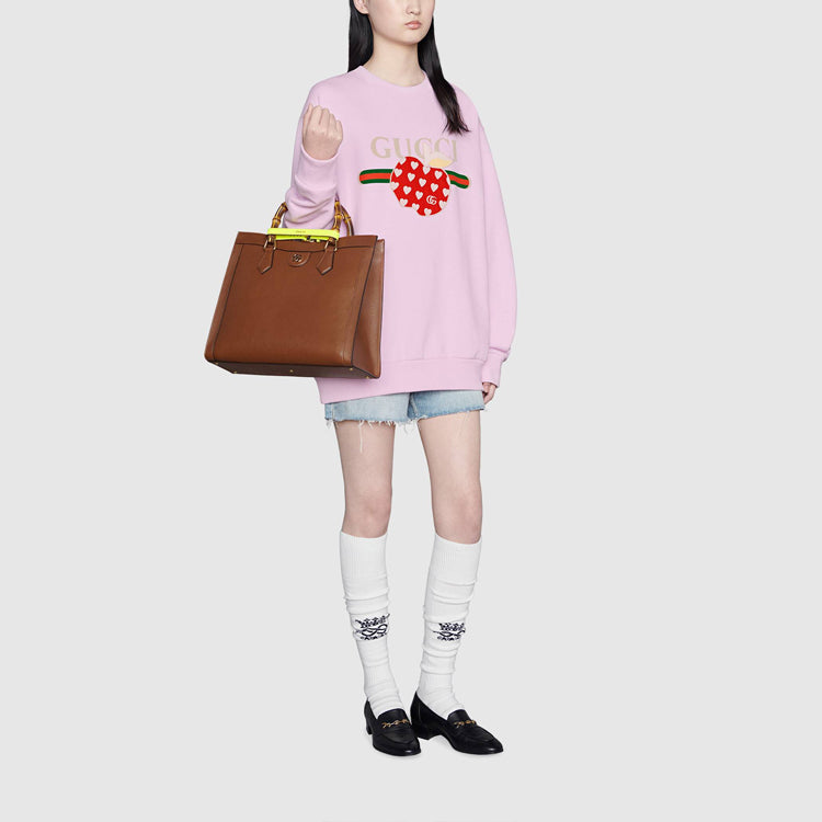 (WMNS) Gucci Les Pommes Sweatshirt 'Pink' 617964-XJDOJ-5320