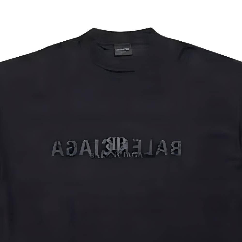 Balenciaga AI Logo Inside Out Oversized T-shirt 'Black' 787358TQVJ41750