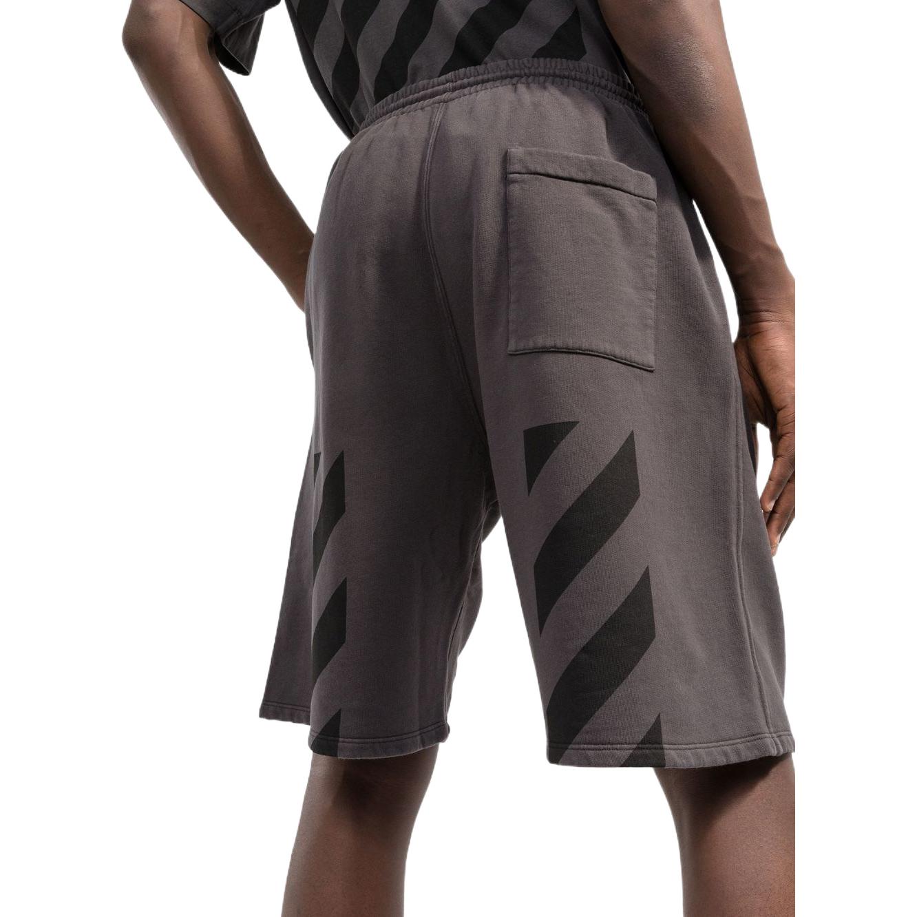 Men's Off-White Logo Printing Pattern Elastic Waistband Straight Shorts Brown OMCI013S22FLE00310101010