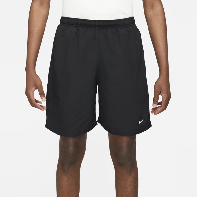 Nike Swoosh Logo Embroidered Solid Color Loose Shorts Black DM4400-010