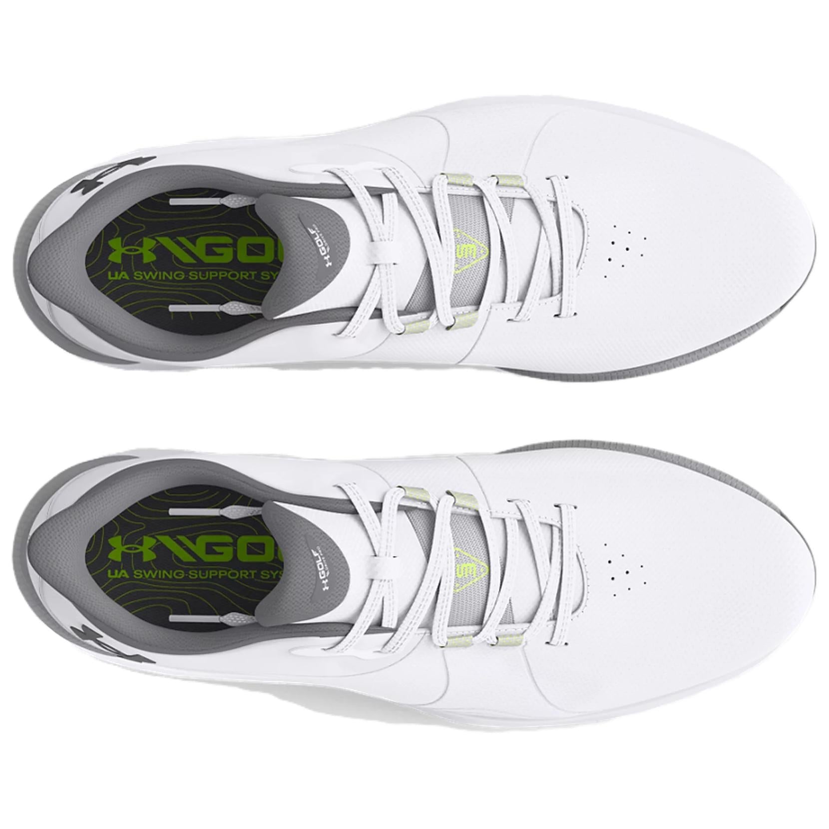 Under Armour Drive Pro Spikeless Golf Wide 'White Metallic Gun Metal' 3026921-100